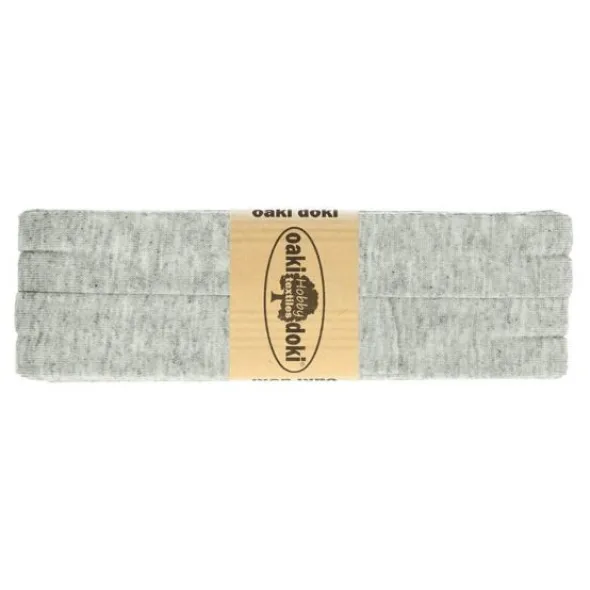 Oaki Doki Tricot Biaisband - Gemeleerd Licht Grijs 065