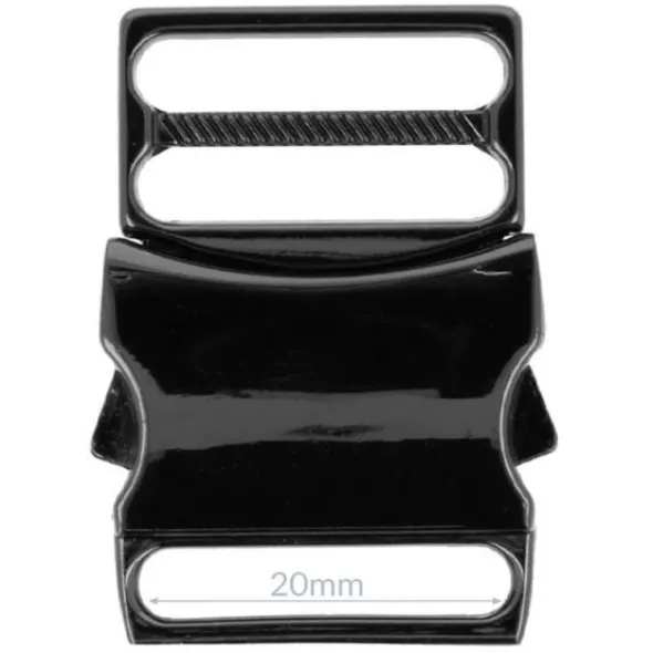 Opry Klikgesp - Dark Silver - 20mm