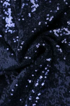 Pailletten Stof - Navy blauw