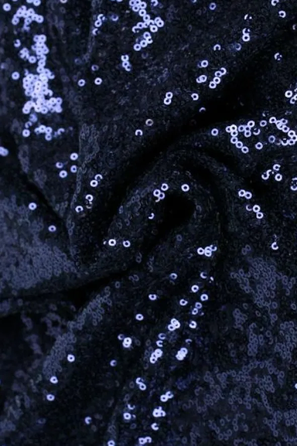 Pailletten Stof - Navy blauw