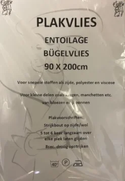 Plakvlies - 90x200cm Wit