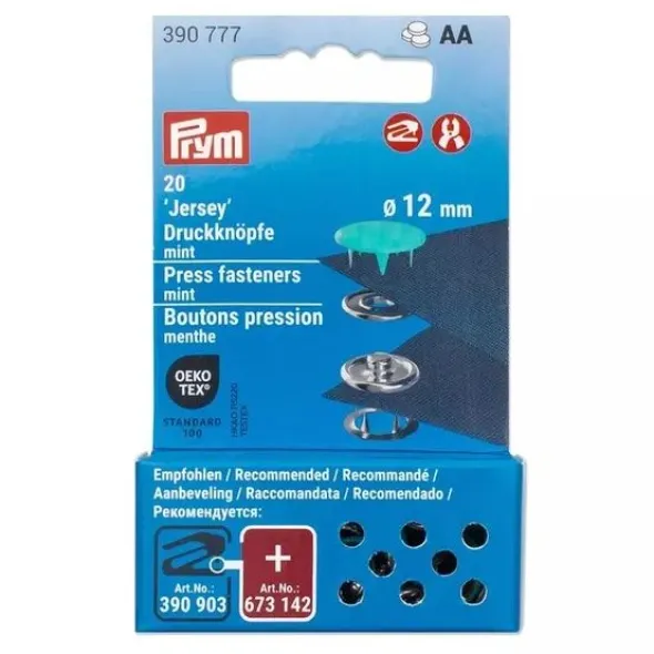 Prym - Gekleurde Jersey drukknopen 12mm - Turquoise