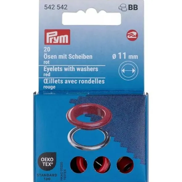 Prym - Gekleurde Nestelringen 11mm - Red