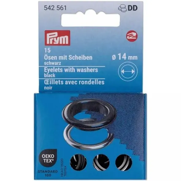 Prym - Gekleurde Nestelringen 14mm - Black