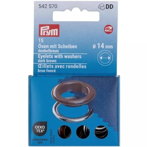 Prym - Gekleurde Nestelringen 14mm - Brown