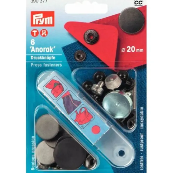 Prym - Naaivrijdrukknoop Anorak Zwart - 20mm