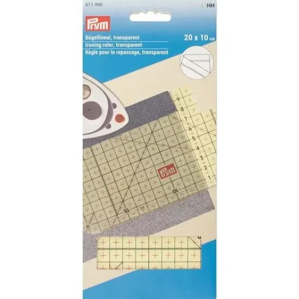 Prym - Strijkliniaal transparant - 20x10cm