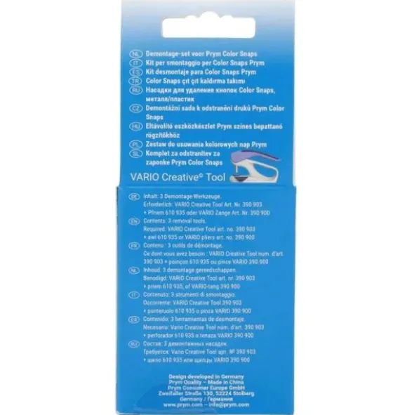 Prym Vario Creative - Demontage set drukknopen 9-12,4mm