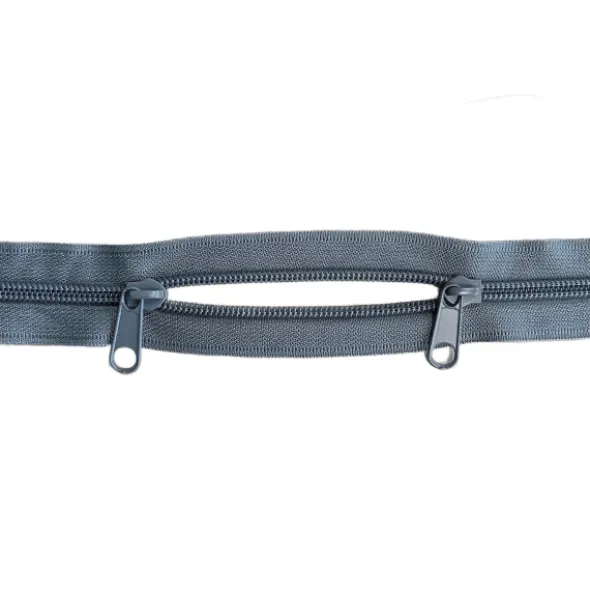 Rits met 2 Schuivers - 100cm - Niet Deelbaar - Grey