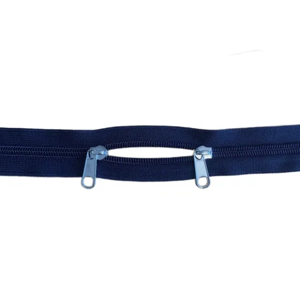 Rits met 2 Schuivers - 80cm - Niet Deelbaar - Navy/Silver
