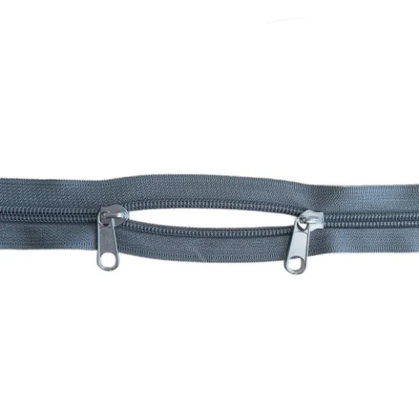 Rits met 2 Schuivers - 60cm - Niet Deelbaar - Grey/Silver