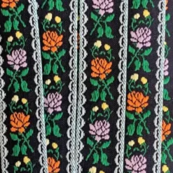 Sierband Geweven - Flowers Navy