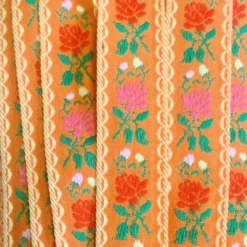 Sierband Geweven - Flowers Orange
