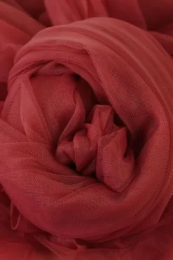 Stretch Tule Donker Rood - 77