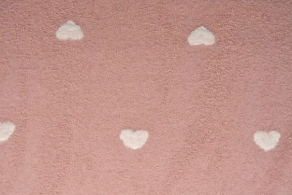 Teddy Badstof - White Hearts on Old Pink
