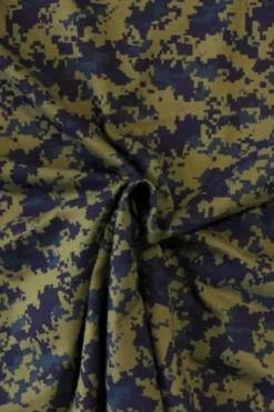 T-shirt Jersey - Blue/Petrol Art Cubes on Army Green