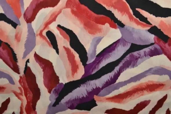 Viscose - Artistic Lines - Berry Glow