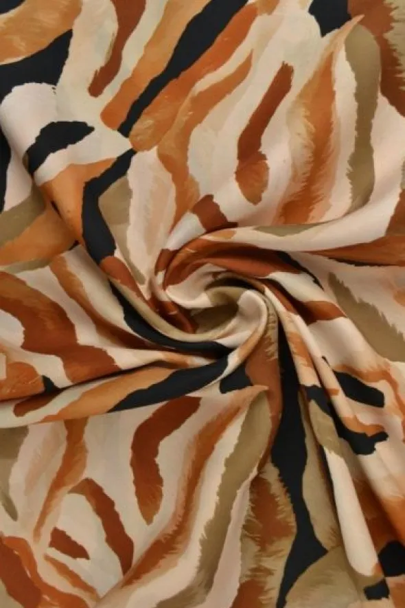 Viscose - Artistic Lines - Earth Tones