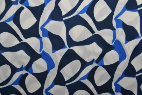 Viscose - Blue/Navy Graphic