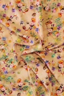 Viscose - Colorful Magical Flowers on Salmon