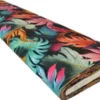 Viscose - Digital Multicolor Leaves on Black