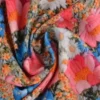 Viscose - Embroidery Pink/White/Blue Flowers