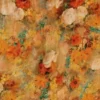 Viscose - Fall Colored Art Flowers on Ocher