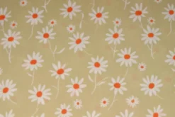 Viscose - Happy White Daisies on Beige