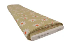 Viscose - Happy White Daisies on Beige