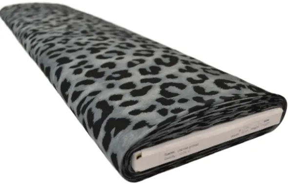 Viscose - Leopard on Grey