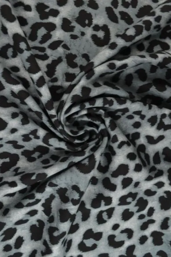 Viscose - Leopard on Grey