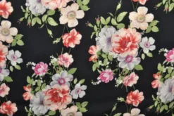 Viscose - Lovely Bouquet on Black