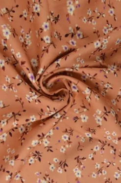 Viscose - Lovely Flower on Salmon