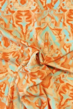 Viscose - Orange Artwork on Dark Mint