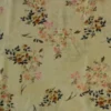 Viscose - Orange/Blue Flowers on Dirty Grey/Green