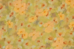 Viscose - Orange Flowers on Bright Green/Grey