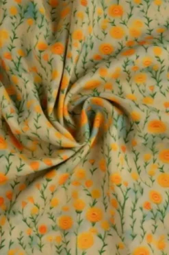 Viscose - Petit Flowers Yellow on Grey
