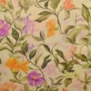 Viscose - Purple/Orange Flower Romance on Soft Yellow