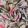 Viscose - Purple/Pink Flower Romance on White