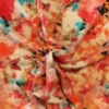 Viscose - Red/White/Blue Aquarel Art and Butterflies