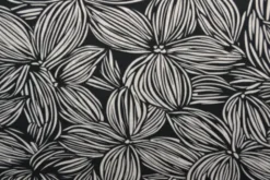 Viscose - Striped Flowers - Black/White