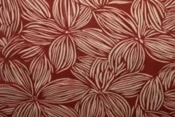 Viscose - Striped Flowers - Brique/White