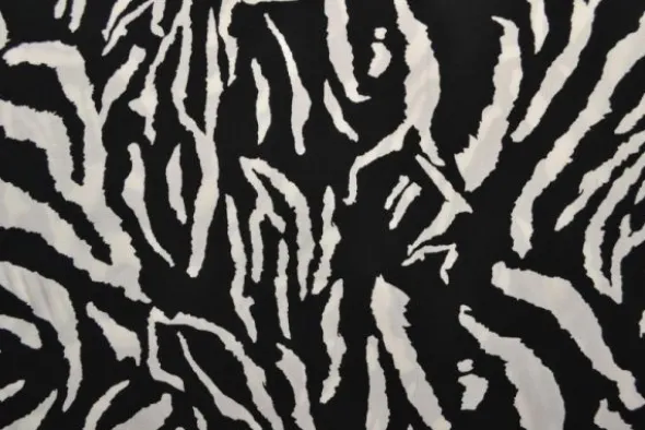 Viscose - Tiger Stripes on Navy