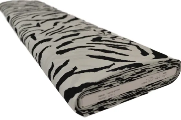 Viscose - Tiger Stripes on White