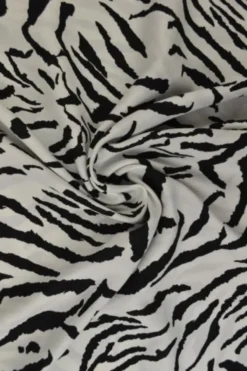 Viscose - Tiger Stripes on White