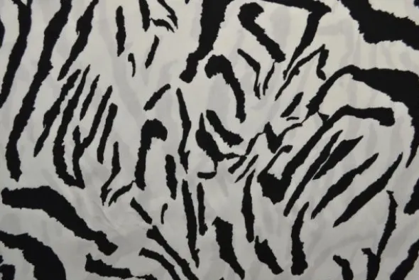 Viscose - Tiger Stripes on White