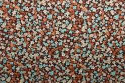 Viscose - Tiny Retro Flowers - Aqua/Soft Brown