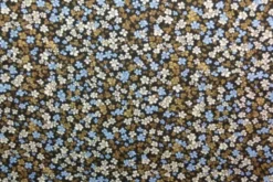 Viscose - Tiny Retro Flowers - Taupe/Soft Blue
