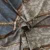 Viscose Tricot -Brown Belt on Blue Lace