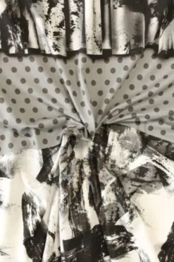 Viscose Tricot - Fantasy and Dots Grey/Black/White
